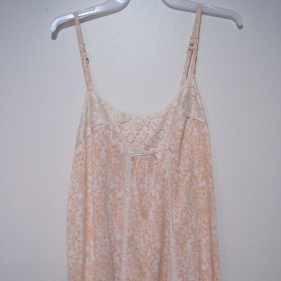 MUDD Adj. Braided Spaghetti Strap Womens Large Halter Tank Top Orange Floral - Picture 1 of 8